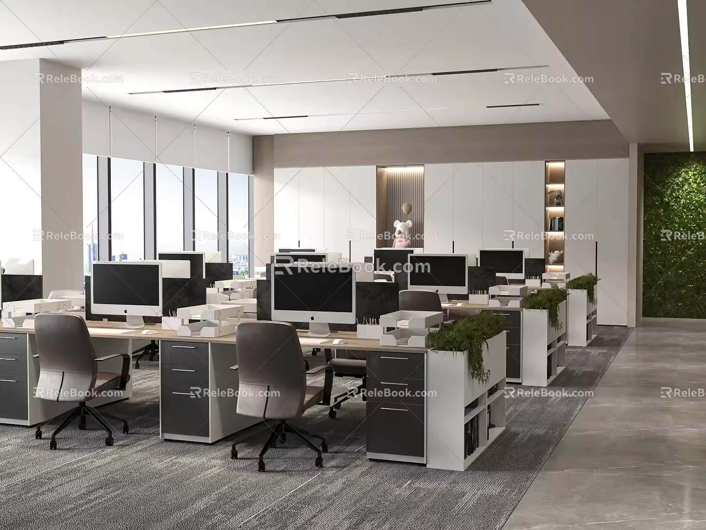 Public office area 3d model