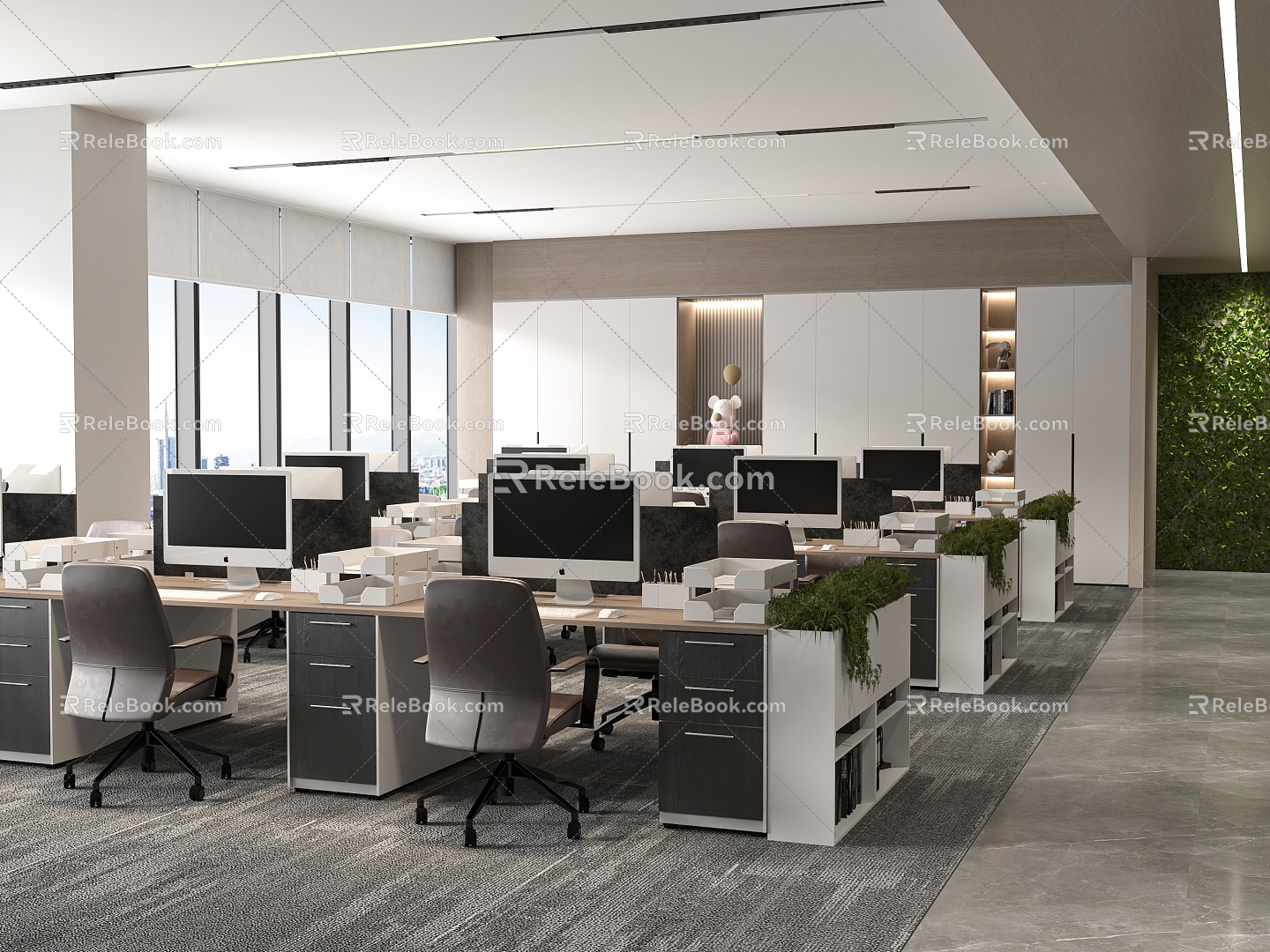 Public office area 3d model