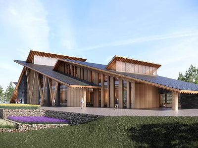 Modern Service Center Crop Industry Service Center 3d model