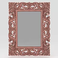 Decorative Wooden Mirror With Ornate Carved Frame For Home Decor Living Space