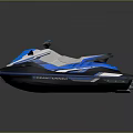 Blue And White Jet Ski Watercraft With Modern Design And Comfortable Seat