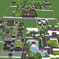 Ancient Chinese Architecture Layout With Traditional Courtyards Ponds And Greenery