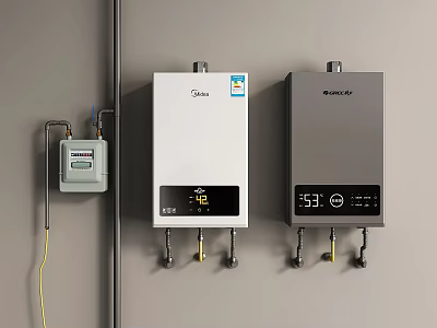 Modern water heater gas meter zero cold water heater 3d model