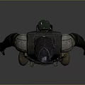 Tactical Combat Character 3D Model Featuring Helmet Glowing Goggles Tactical Vest Camouflage Pants Brown Boots