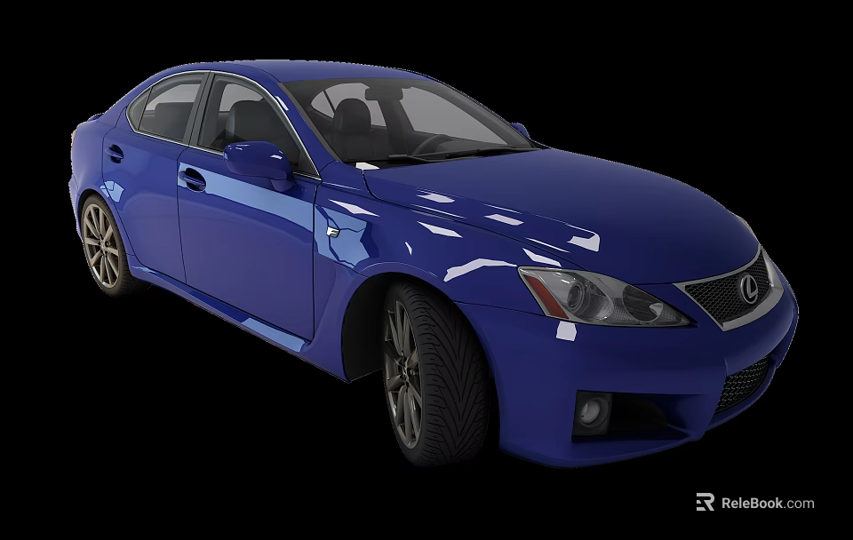 Modern Blue Lexus Sedan With Sleek Exterior Design And Alloy Wheels 3d model 