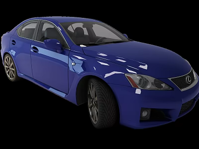 Modern Blue Lexus Sedan With Sleek Exterior Design And Alloy Wheels 3d model