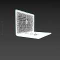 Modern Laptop With Black Screen Featuring Abstract Curves White Body And Sleek Design