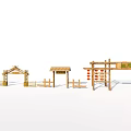 Various Designs Of Traditional Chinese Wooden Entrance Gates With Lanterns And Decorative Elements
