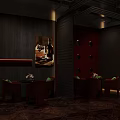 Stylish Modern Bar Interior Design With Wine Racks Red Chairs And Green Cushions