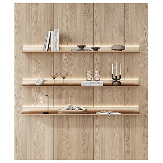 Curved Storage Rack Bookshelf Decorative Rack 3d model