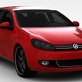 Red Volkswagen Hatchback Car Exterior With Sleek Design And Alloy Wheels