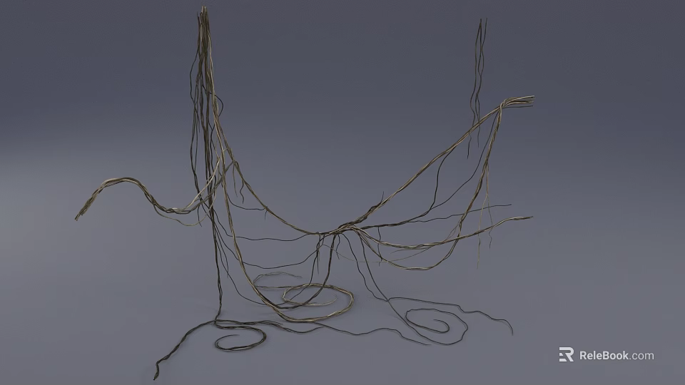 Wiry Twisted Vines Showcasing Natural Curved Lines And Spiral Growth Patterns 3d model 