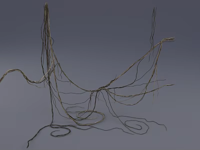 Wiry Twisted Vines Showcasing Natural Curved Lines And Spiral Growth Patterns 3d model