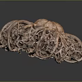 Intricate Wood And Stone Sculpture With Artistic Woven Texture Design
