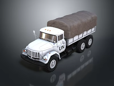 UN Marked Functional Truck With Canvas Cover 3d model