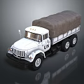 UN Marked Functional Truck With Canvas Cover 3d model