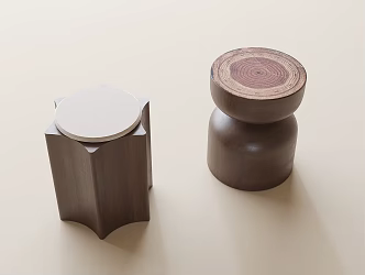Modern Stool Wooden Stool 3d model