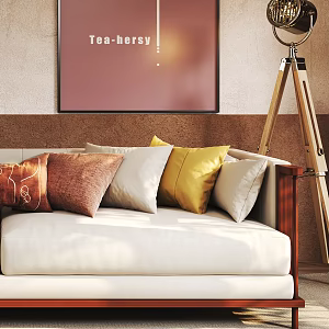 New Chinese-style double sofa 3d model