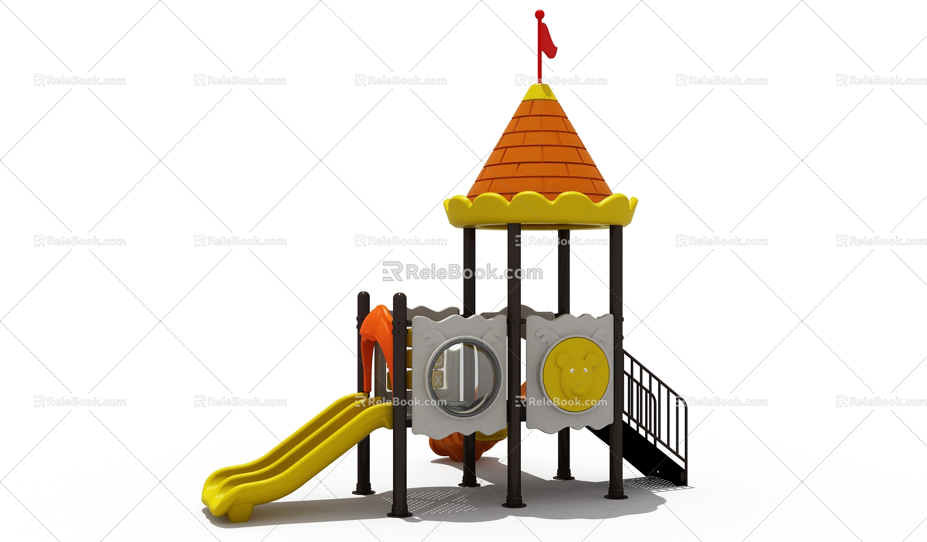 Modern slide kindergarten toy model