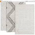 Square Rugs Featuring Various Geometric Patterns Woven Textures And Neutral Tones Design 3d model