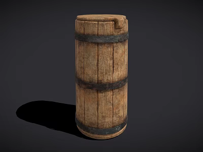 Vintage Wooden Decorative Ornament Set With Metal Hoops For Home Decoration 3d model