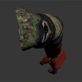 Sci Fi Character Creature Featuring Camouflage Robotic Arm With Red Hand Structure 3d model