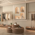 Elegant Clothing Store Interior Design With Clothing Racks Mannequin Shoes And Handbags