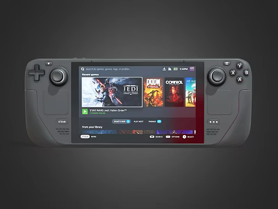 Portable Entertainment Gaming Console Featuring Display Screen With Game Titles And Controller Buttons 3d model