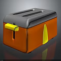 Red And Yellow Toaster With Silver Top Two Slots Modern Electric Design