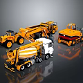 Modern Industrial Construction Machinery With Concrete Mixer Truck Excavator Loader And Dump Truck