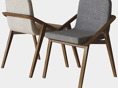 Modern Accent Chair With Wooden Frame Upholstered Seat Beige Gray Minimalist Design 3d model