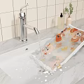 Cartoon Bear Crown Star Pattern Non Slip Mat In Sink With Running Water Faucet