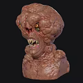 Grotesque Monster Creature With Multiple Eyes Sharp Teeth And Bulbous Skin Texture 3d model
