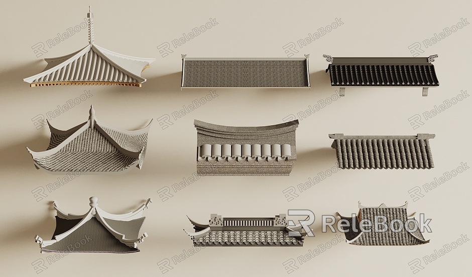 Chinese Eaves Roof model