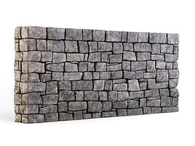 Natural Gray Stone Wall Masonry Structure With Textured Surface And Classic Design 3d model
