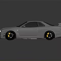 Silver Modified Sports Car With Rear Spoiler And Sleek Exterior Design