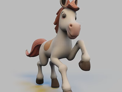 Cute Animated Reptile Character With Lifted Front Legs And Playful Posture 3d model