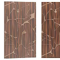 Stylish Wood Grain Decorative Panels Featuring Intricate Cut Out Patterns 3d model