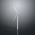 White Wind Turbine With Three Blades Standing For Renewable Energy Power Generation