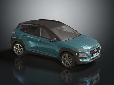 Teal SUV With Black Roof And Modern Exterior Design Features 3d model