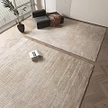 Neutral Toned Square Rugs on Wooden Floor Living Room with Gray Sofa and Book