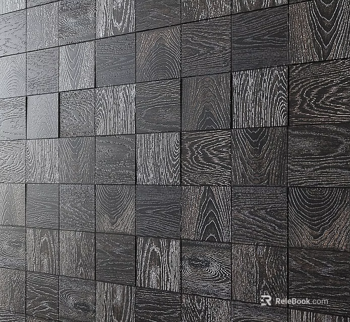 Wooden Tile Wall Design With Mixed Dark And Light Wood Grain Patterns 3d model
