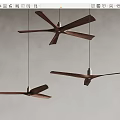 Solid Wood Ceiling Fan West Elm Ceiling Fan 3d model