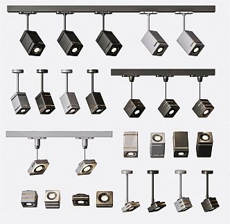 Modern Spotlights Track Lights 3d model