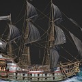 European-style boat 3d model