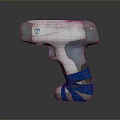 Handheld Scanner With Blue And White Body And Blue Tape Wrapped Handle