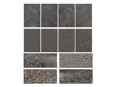 Modern Water Corrugated Stainless Steel Decorative Panel Water Corrugated Decorative Panel Square Three-Dimensional 3d model