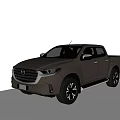 Gray Mazda Pickup Truck Exterior Design With Modern Front Grille And Body Lines