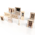 Ancient Architectural Elements Model With Doors Windows Columns And Details
