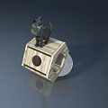 Swing Door Wooden Cat House With Circular Opening For Pet